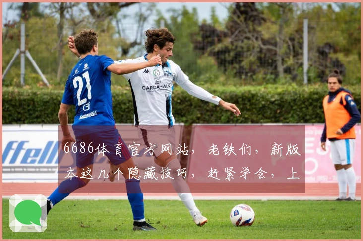 6686体育官方网站，老铁们，新版本这几个隐藏技巧，赶紧学会，上分贼快！